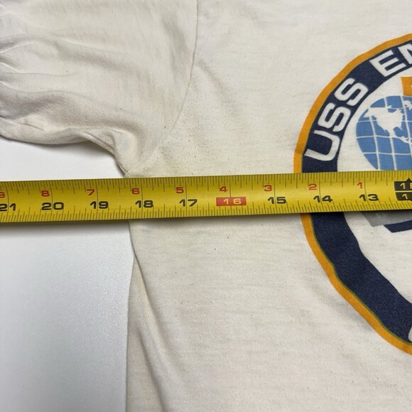 Vintage 80s USS Enterprise CVN-65 US Navy T Shirt Adult S/M USA - Picture 14 of 16